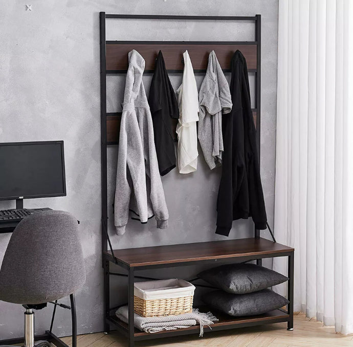 Coat Rack Hat Stand Hallway Stand Open Wardrobe Shoe Bench Clothing Rail Shelf • NEW valu2U • FREE DELIVERY