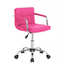 Load image into Gallery viewer, PU Leather Computer Office Desk Chair Chrome Legs Lift Swivel Adjustable