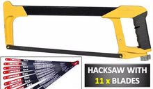 Load image into Gallery viewer, New 12&quot; 300mm HEAVY DUTY QUALITY DURABLE HACKSAW + 11 BLADES HACK SAW  Includes 11 Blades • NEW Valu2u