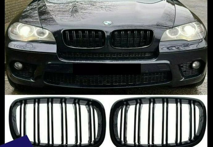 Black Kidney Grills Grill For BMW X5 E70 X6 E71 2007-2013