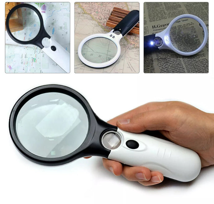 Handheld 45X Magnifier LED light Reading Magnifying Glass