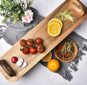 Wooden Raised Serving Platter Board for Antipasti, Tapas, Entrees and Desserts • New valu2u • Free Delivery