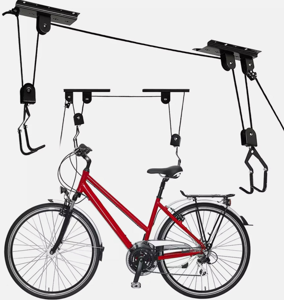 20KG Bicycle Bike Ceiling Hanger Lift Pulley Hoist Garage Rack