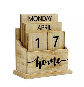 Wooden Vintage Style Perpetual Calendar • New Valu2u • Free Delivery