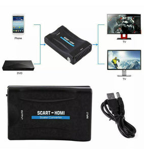 SCART To HDMI Composite 1080P Video Scaler Converter Audio Adapter For DVD TV
