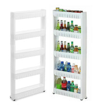 Load image into Gallery viewer, Slide Out Kitchen Trolley Rack Holder Slimline Storage 4 / 5 Shelf on Wheels