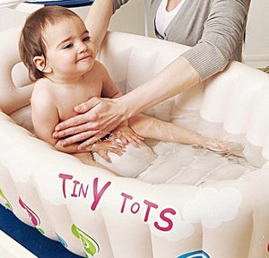 Inflatable Baby Bath Temperature Sensor Washing Travel Bath
