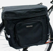 Load image into Gallery viewer, PEDALPRO BICYCLE BIKE CYCLE BLACK TWIN/DOUBLE STRONG REAR PANNIER BAG