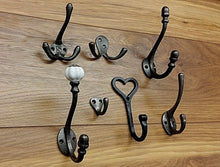 Load image into Gallery viewer, 6 x Vintage Style Cast Iron Coat Hooks - Choice of 7 Different Hook Designs  by