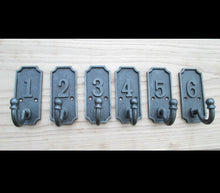 Load image into Gallery viewer, Set of 6 Vintage Style Coat Hallway Hooks