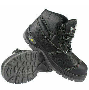 MENS DELTAPLUS SAFETY WORK STEEL TOE CAP LEATHER BOOTS Size 7 - 41EU • NEW valu2U • FREE DELIVERY
