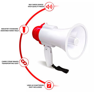 Portable Speaker Megaphone With Record & Playback