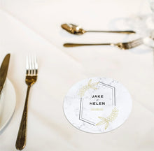 Load image into Gallery viewer, Personalised Coasters Wedding Table Decoration 12 Different Styles Packs of 48 or 96