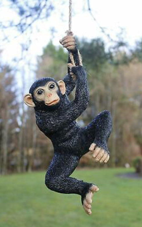 Hanging Monkey Garden Ornament on a Rope
