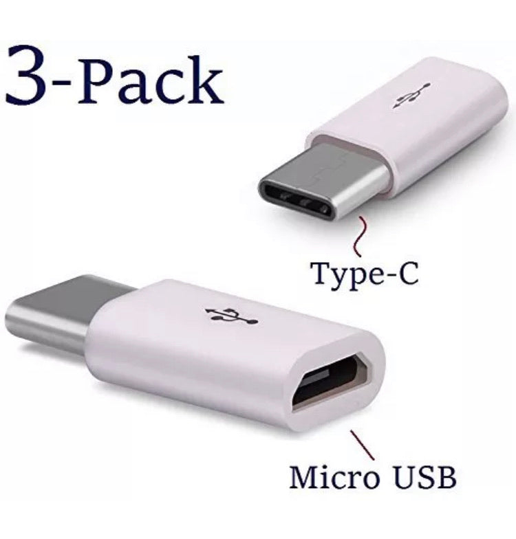 3 Pack Micro USB Adapter Converter Connector USB Type C