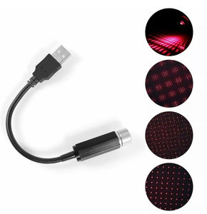 USB LED Car Roof Interior Atmosphere Red Star Night Light Lamp Projector Lights • NEW valu2U • FREE DELIVERY