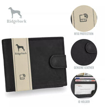 Load image into Gallery viewer, Designer Mens Wallet Leather RFID Protected Wallets Gift Black Or Tan ID Holder