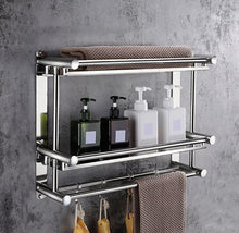 Load image into Gallery viewer, Stainless Steel Towel Rail Holder Rack Bathroom Shower Caddy Storage Shelf • New Valu2u • Free Delivery