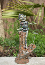 Load image into Gallery viewer, Elf Mushroom Garden Ornament Bronze Effect Outdoor Fairy Statue Sculpture Figure