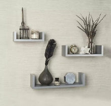 Load image into Gallery viewer, Set of 3 U Shape shelves Floating Wall Shelves