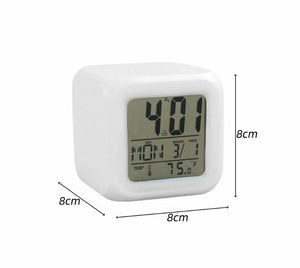 New Alarm Clock 7 Colour LED Change Digital Glowing Night Light