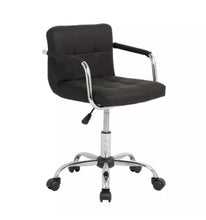 Load image into Gallery viewer, PU Leather Computer Office Desk Chair Chrome Legs Lift Swivel Adjustable
