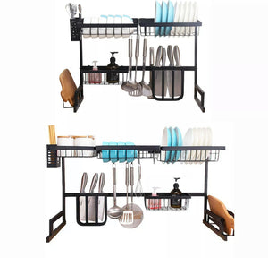 Over Sink Kitchen Shelf Organiser Dish Drainer Drying Rack•2 Sizes