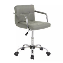 Load image into Gallery viewer, PU Leather Computer Office Desk Chair Chrome Legs Lift Swivel Adjustable