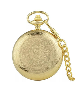 Pocket Watch "To MY HUSBAND I LOVE YOU” Quartz Pendant Chain Retro Gold or Silver • NEW valu2U • FREE DELIVERY