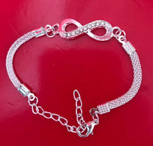 Load image into Gallery viewer, New Silver Infinity Friendship Adjustable Bracelet • New valu2u • Free Delivery