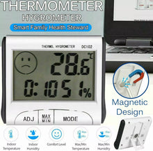 Load image into Gallery viewer, LCD Digital Indoor Room Thermometer Hygrometer Temperature Clock Humidity Meter