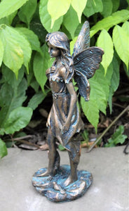 Large Bronze effect Garden Angel Statue Ornament