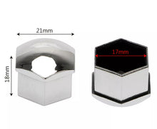 Load image into Gallery viewer, 20x 17mm SILVER (PLASTIC) ALLOY WHEEL NUT BOLT COVERS CAPS UNIVERSAL SET