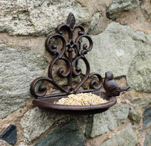 Load image into Gallery viewer, Cast Iron Wall Mounted Bird Bath Feeder