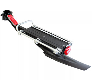ALUMINIUM REAR BICYCLE CARGO BAG RACK WITH REFLECTOR & MUDGUARD