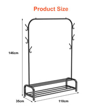 Load image into Gallery viewer, LOEFME Metal Clothes Rail Rack With Shelves, Garment Display Stand