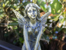 Load image into Gallery viewer, 2 Fairy Statues Bronze Effect Garden Ornament