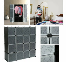 Load image into Gallery viewer, 16 Cube Plastic Wardrobe Cabinet