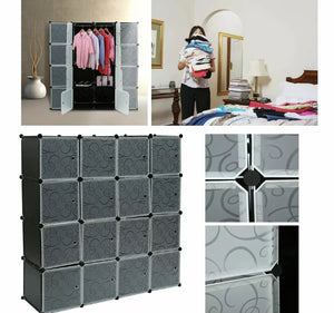 16 Cube Plastic Wardrobe Cabinet