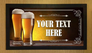 Personalised Bar Runner Mat Novelty Beer Gift for Home Pub - Add Your Text