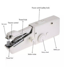Load image into Gallery viewer, Mini Portable Cordless Hand Held Single Stitch Fabric Sewing Machine