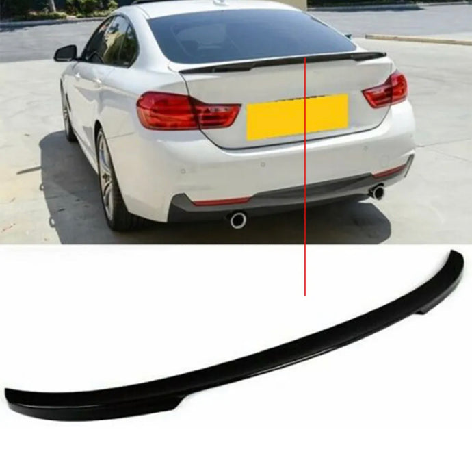 FIT BMW 4 SERIES F36 4D GRAN COUPE REAR BOOT LIP SPOILER GLOSS BLK OEM FIT