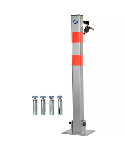 Lockable Parking Barrier Folding Car Park Bollard Security Post 2 Keys