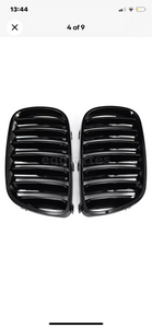 PAIR GLOSS BLACK FRONT KIDNEY GRILL GRILLES FOR BMW X3 E83 2007-2010