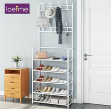 Load image into Gallery viewer, Hat &amp; Coat Stand Compact Floor Stand Hanger 5 Tiers Shoes Rack
