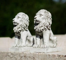 Load image into Gallery viewer, 2 x Lions Garden Ornaments Stone Effect Statues