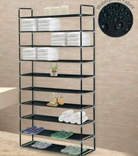 Load image into Gallery viewer, 10 Tier Shoe Rack Storage 40 Capacity Non-Woven Racking